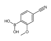 (4-氰基-2-甲氧苯基)硼酸结构式