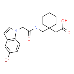 [1-({[(5-Bromo-1H-indol-1-yl)acetyl]amino}methyl)cyclohexyl]acetic acid Structure