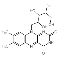 L-Arabinitol,5-deoxy-5-(3,4-dihydro-7,8-dimethyl-2,4-dioxobenzo[g]pteridin-10(2H)-yl)- Structure