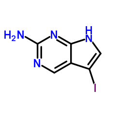 2-氨基-5-碘-7H-吡咯并[2,3-d]嘧啶结构式