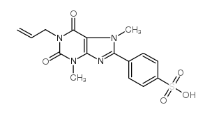 1-烯丙基-3,7-二甲基-8-磺基苯基黄嘌呤钠盐结构式