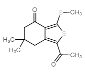 1-乙酰基-6,6-二甲基-3-甲基硫代-4,5,6,7-四氢苯并[C]噻吩-4-酮结构式