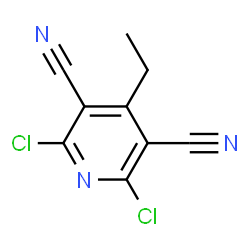 2,6-Dichloro-4-ethyl-3,5-pyridinedicarbonitrile结构式