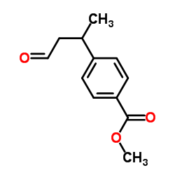 Benzoic acid, 4-(1-methyl-3-oxopropyl)-, methyl ester (9CI) Structure