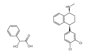 (cis-1S)-4-(3,4-dichlorophenyl)-1,2,3,4-tetrahydro-N-methyl-1-naphthalenamine (R)-mandelate结构式
