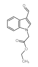 (3-甲酰基-1H-吲哚-1-基)乙酸乙酯结构式