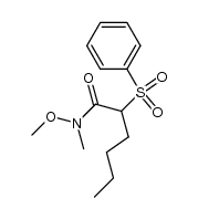 N-methoxy-N-methyl-2-(phenylsulfonyl)hexanamide结构式