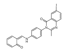 6-iodo-2-methyl-3-[4-[[(E)-(6-oxocyclohexa-2,4-dien-1-ylidene)methyl]amino]phenyl]quinazolin-4-one Structure