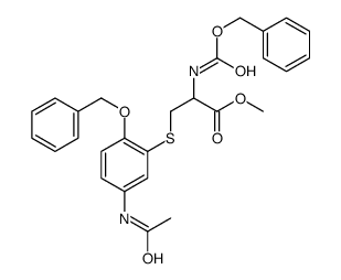 N-苄氧羰基-5-(3-乙酰氨基-6-苄氧烯基)半胱氨酸甲基酯结构式