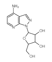2-(5-amino-2,8,9-triazabicyclo[4.3.0]nona-1,3,5,7-tetraen-9-yl)-5-(hydroxymethyl)oxolane-3,4-diol结构式