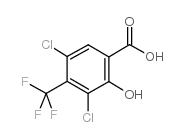 3,5-二氯-2-羟基-4-(三氟甲基)苯甲酸结构式