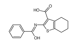 2-苯甲酰基氨基-4,5,6,7-四氢-1-苯并噻吩-3-羧酸结构式