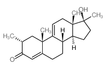 Androsta-4,9(11)-dien-3-one,17-hydroxy-2,17-dimethyl-, (2a,17b)- (9CI) Structure