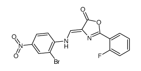 4-[(2-bromo-4-nitroanilino)methylidene]-2-(2-fluorophenyl)-1,3-oxazol-5-one Structure