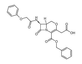 benzyl 7-β-(aminophenoxyacetoyl)-3-carboxymethylene-Δ3-O-2-isocephem-4-carboxylate Structure