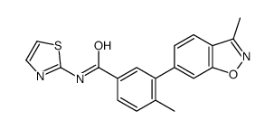 4-methyl-3-(3-methyl-1,2-benzoxazol-6-yl)-N-(1,3-thiazol-2-yl)benzamide Structure