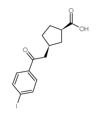 cis-3-[2-(4-iodophenyl)-2-oxoethyl]cyclopentane-1-carboxylic acid结构式
