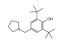 2,6-ditert-butyl-4-(pyrrolidin-1-ylmethyl)phenol结构式