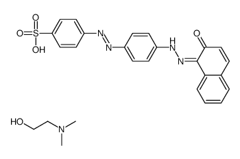 p-[[4-[(2-hydroxy-1-naphthyl)azo]phenyl]azo]benzenesulphonic acid, compound with 2-(dimethylamino)ethanol (1:1)结构式