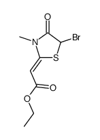 (5-bromo-3-methyl-4-oxo-thiazolidin-2-ylidene)-acetic acid ethyl ester结构式