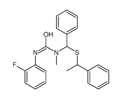 3-(2-fluorophenyl)-1-methyl-1-[phenyl(1-phenylethylsulfanyl)methyl]urea Structure
