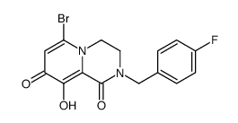 6-溴-2-[(4-氟苯基)甲基]-3,4-二氢-9-羟基-2H-吡啶并[1,2-a]吡嗪-1,8-二酮结构式