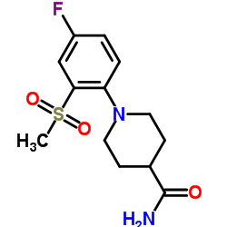1-[4-Fluoro-2-(methylsulfonyl)phenyl]-4-piperidinecarboxamide Structure