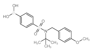 4-[叔丁基(4-甲氧基苄基)磺酰胺基]苯硼酸结构式