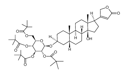 <14-Hydroxy-5β,14β-card-20(22)-enolid-3β-yl>-2,3,4,6-tetra-O-pivaloyl-β-D-glucopyranosid结构式