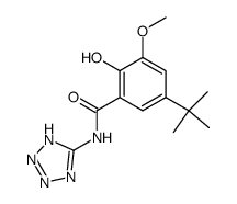 5-tert-Butyl-2-hydroxy-3-methoxy-N-(1H-tetrazol-5-yl)-benzamide结构式