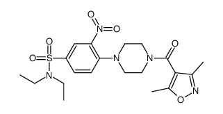 4-[4-[(3,5-二甲基-4-异噁唑基l)羰基]-1-哌嗪基]-N,N-二乙基-3-硝基苯磺胺结构式