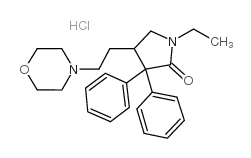 2-Pyrrolidinone,1-ethyl-4-[2-(4-morpholinyl)ethyl]-3,3-diphenyl-, hydrochloride (1:1) Structure
