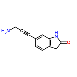 6-(3-Amino-1-propyn-1-yl)-1,3-dihydro-2H-indol-2-one结构式