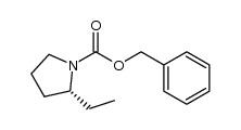 phenylmethyl (2R)-2-ethyl-1-pyrrolidinecarboxylate结构式