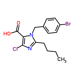 N-(4-溴苄基)-2-丁基-4-氯-1H-咪唑-5-羧酸结构式