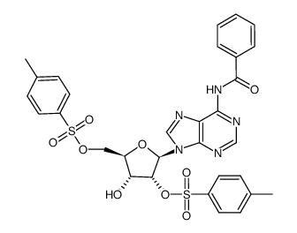 N6-benzoyl-2',5'-di-O-p-tolylsulphonyladenosine结构式