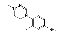 3-fluoro-4-(1-methyl-5,6-dihydro-1,2,4-triazin-4-yl)aniline结构式
