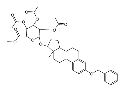 17β-Estradiol 3-O-Benzyl 17-(2,3,4-Tri-O-acetyl-β-D-glucuronide Methyl Ester) Structure
