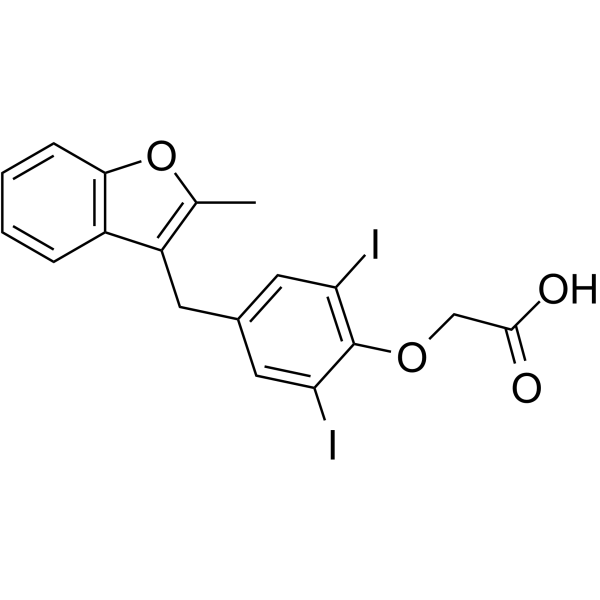 2,6-DIIODO-4-[(2-METHYLBENZOFURAN-3-YL)METHYL]-PHENOXYACETIC ACID Structure