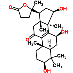 3beta,7beta,15beta-trihydroxy-11-oxo-lanosta-8-en-24->20 lactone Structure