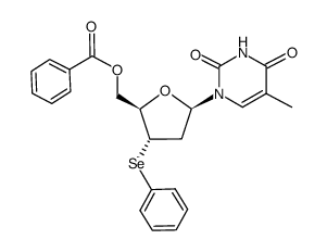 5'-O-benzoyl-2',3'-dideoxy-3'-phenylselenothymidine Structure
