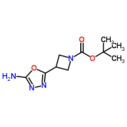 2-Methyl-2-propanyl 3-(5-amino-1,3,4-oxadiazol-2-yl)-1-azetidinecarboxylate结构式
