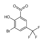 2-Bromo-6-nitro-4-(trifluoromethyl)phenol, 3-Bromo-2-hydroxy-5-(trifluoromethyl)nitrobenzene Structure