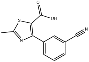 4-(3-cyanophenyl)-2-methyl-5-thiazolecarboxylic acid结构式