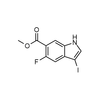 5-氟-3-碘-1H-吲哚-6-羧酸甲酯结构式