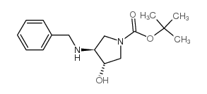(3S,4S)-3-(苄氨基)-4-羟基吡咯烷-1-甲酸叔丁酯结构式