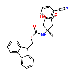 (R)-3-((((9H-芴-9-基)甲氧基)羰基)氨基)-4-(3-氰基苯基)丁酸结构式