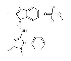 [1,5-二甲基-3-[(2-甲基-1H-吲哚-3-基)偶氮]-2-苯基-1H-吡唑]硫酸甲酯盐结构式