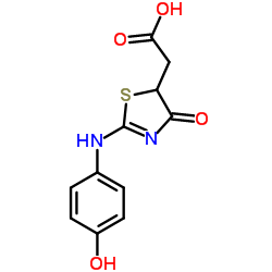 [2-(4-HYDROXY-PHENYLIMINO)-4-OXO-THIAZOLIDIN-5-YL]-ACETIC ACID Structure