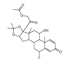 6α-fluoro-11β,21-dihydroxy-16α,17-(isopropylidenedioxy)pregna-1,4-diene-3,20-dione 21-acetate结构式